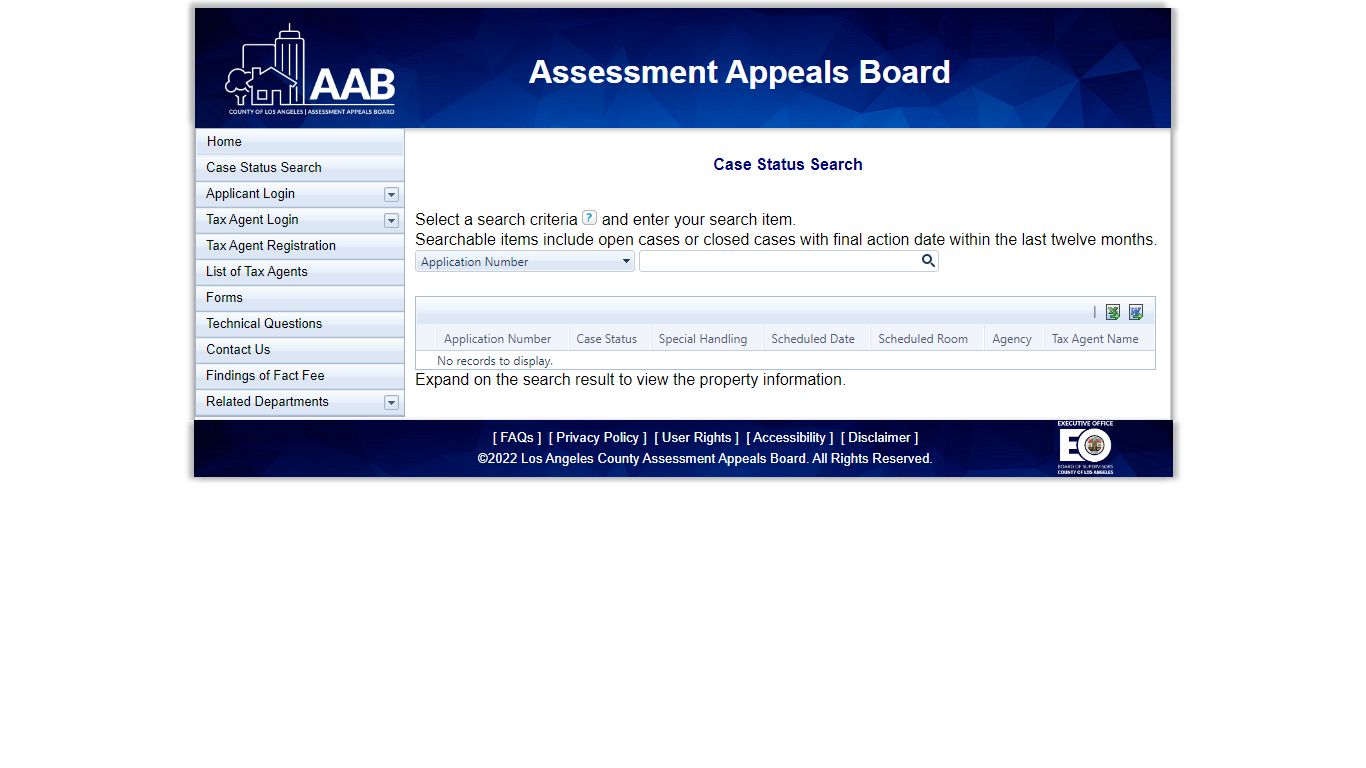 Case Status Search - Los Angeles County, California